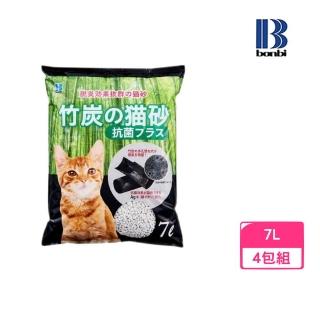 【Bonbi】竹炭抗菌紙貓砂 7L*4包組（BO09716）(紙砂)