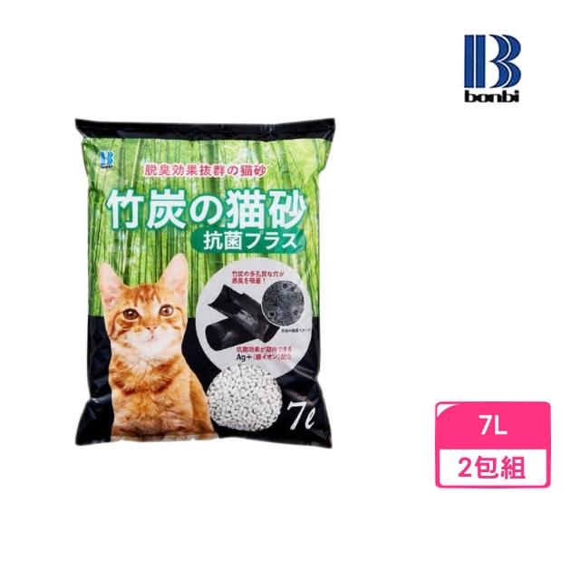 【Bonbi】竹炭抗菌紙貓砂 7L*2包組（BO09716）(紙砂)