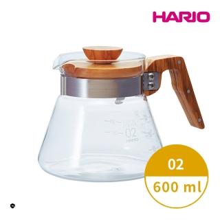 【HARIO】V60橄欖木好握系列 02原木色咖啡分享壺600ml(日本製 咖啡壺 手沖 分享壺)
