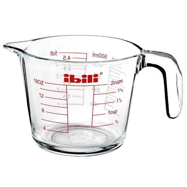 【IBILI】耐熱玻璃握柄量杯 500ml(刻度量杯)