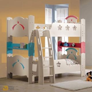 【WAKUHOME 瓦酷家具】3.5尺兒童雙層床-星空彩虹(上下舖 兒童床 雙人床 床架)