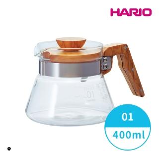【HARIO】V60橄欖木好握系列 01原木色咖啡分享壺400ml(日本製 咖啡壺 手沖 分享壺)