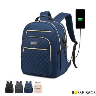 【Rosse Bags】細緻布面休閒大容量旅行包(現+預 黑色／灰色 ／藍色)