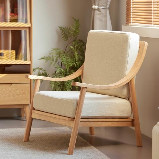 【橙家居·家具】聖羅莎系列實木軟包單人沙發 SLS-A1065(售完採預購 單人位 客廳沙發 沙發)