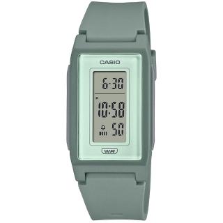 【CASIO 卡西歐】方形簡約柔和電子樹脂腕錶/綠(LF-10WH-3)