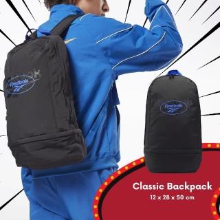 【REEBOK】包包 Classic Backpack 黑 藍 後背包 置鞋層 雙肩背 男女款(FM4861)