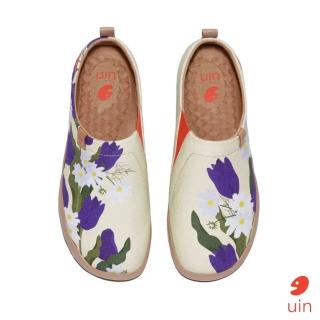 【uin】西班牙原創設計 女鞋 紫色鬱金香彩繪休閒鞋W1010584(彩繪)