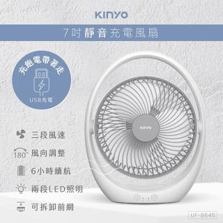 【KINYO】USB靜音充電風扇(uf-8645)