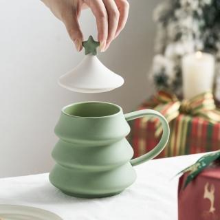 【JEN】創意陶瓷聖誕樹造型馬克杯一入(節日送禮/交換禮物/聖誕禮物)