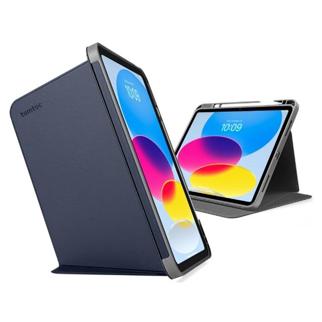 【tomtoc】iPad 第10代 10.9吋 2022年 多角度折疊平板保護套 深藍(平板保護套)