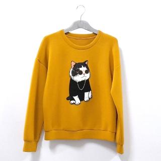 【GT】嚴選系列-可愛立體編織貓咪貼布長袖上衣(設計師款 可愛 立體編織 貓咪貼布 長袖 上衣)