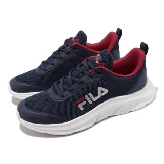 【FILA】慢跑鞋 Skyway 男鞋 藍 紅 基本款 緩衝 運動鞋 路跑 斐樂(1J315X331)