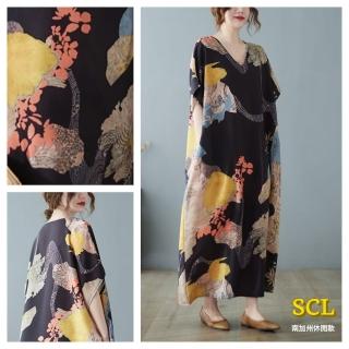 【SCL 南加州丹寧】日系美術館藏畫短袖洋裝