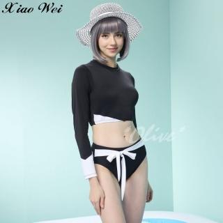 【SARLEE 沙麗】時尚流行二件式長袖/短版上衣泳裝(NO.231168)