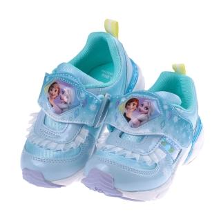 【布布童鞋】Moonstar日本冰雪奇緣雪花水藍電燈機能運動鞋(I3B109B)