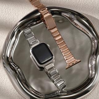 【W.wear】Apple Watch Series 8/7/6/5/4/SE/Ultra-不鏽鋼蘋果錶帶(蘋果錶帶/經典黑/玫瑰金/氣質銀)