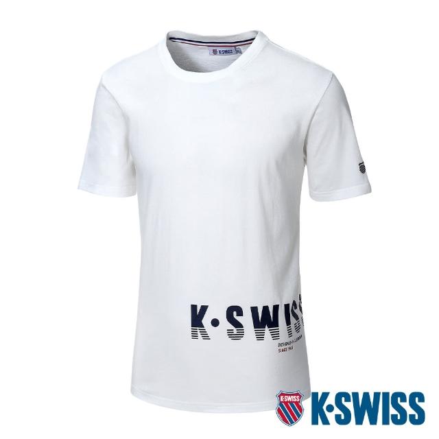 【K-SWISS】棉質吸排T恤 Logo Tee-女-白(198052-100)