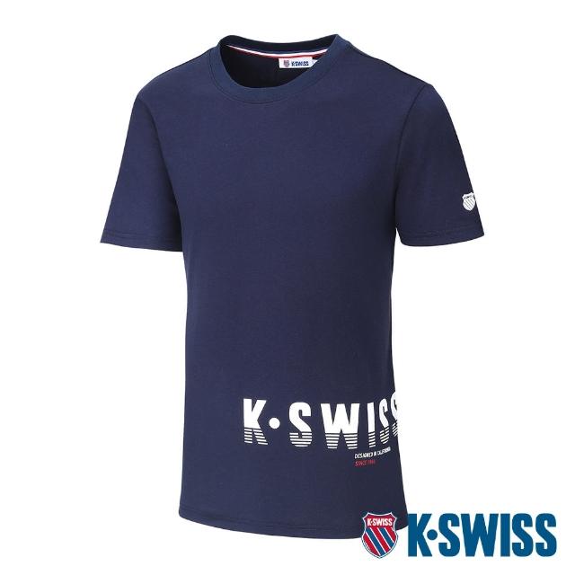 【K-SWISS】棉質吸排T恤 Logo Tee-女-藍(198052-426)