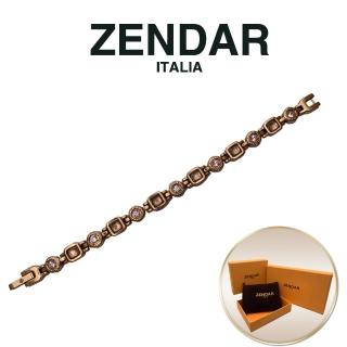 【ZENDAR】4顆純鍺 健康鈦鍺白鋼玫瑰金帕水晶手鍊精品 附送禮提袋(S號 67628)