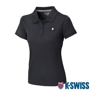 【K-SWISS】涼感排汗POLO衫 Active Solid Polo-女-黑(198243-008)