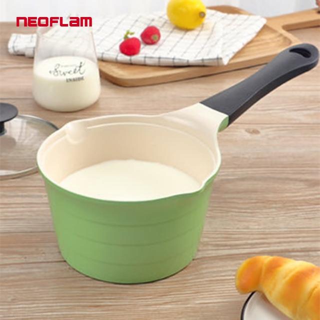【NEOFLAM】Eela系列15cm單柄湯鍋-蘋果綠(附玻璃蓋)