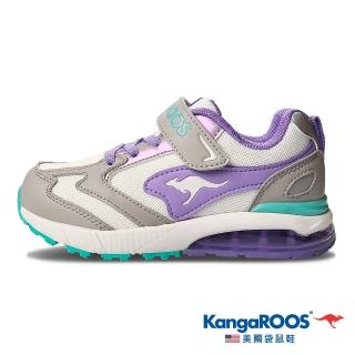 【KangaROOS 美國袋鼠鞋】童鞋 CAPSULE 機能運動 太空氣墊跑鞋(灰/紫-KK31957)