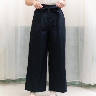 【Hana Mokuba】花木馬日系女裝本布腰帶修身寬褲(長褲)