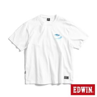 【EDWIN】男裝 EDGE系列 極速甩尾胎紋印花短袖T恤(白色)