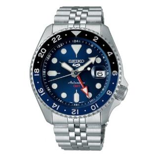 【SEIKO 精工】5 Sports GMT雙時區潛水機械錶/42.5mm/藍/SK035(SSK003K1 / 4R34-00A0B)