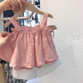 【Baby 童衣】女童粉色吊帶上衣套裝 女寶寶無袖套裝 外出套裝 89001(共１色)