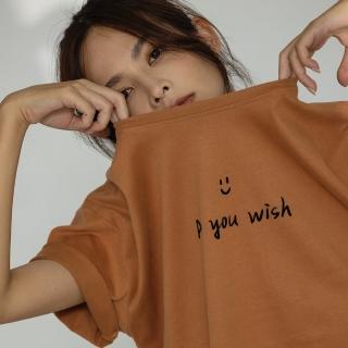 【Line-up wears】現貨-As you wish 微笑字母T恤(輕鬆簡單字母上衣)