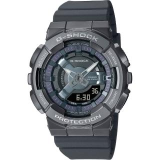 【CASIO 卡西歐】G-SHOCK 金屬色雙顯電子錶-個性銀(GM-S110B-8A)