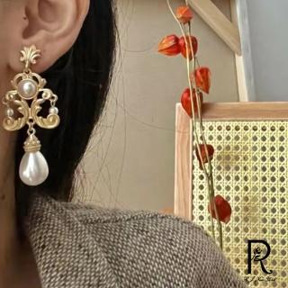 【RJ New York】宮廷華麗巴洛克金色珍珠耳環(2款可選)