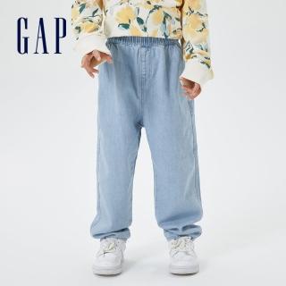 【GAP】男童裝 棉麻混紡輕薄透氣牛仔褲 輕透氣系列-淺藍色(602171)