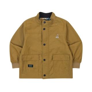 【KANGOL】韓國-KIDS 經典立領雙口袋風衣外套-駝色(W22AF001CM)