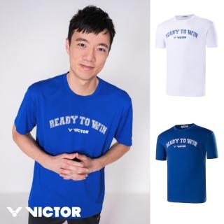 【VICTOR 勝利體育】印花 Ready To Win T-Shirt 中性款(T-2304 A白/B藍)