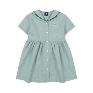 【KANGOL】韓國-KIDS 水手領洋裝-綠色(W23SD202MT)