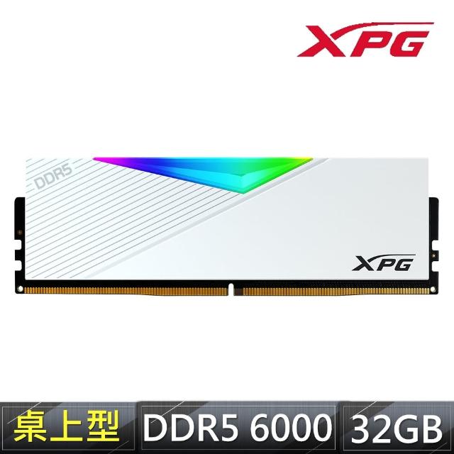 【ADATA 威剛】LANCER RGB DDR5-6000MHz 32GB*1 超頻桌上型記憶體-白(AX5U6000C3032G-CLARWH)