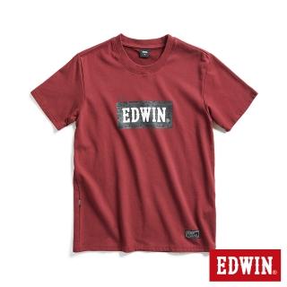 【EDWIN】男裝 EDGE系列 跑車BOX LOGO立體印花短袖T恤(朱紅色)