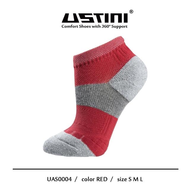 【Ustini】七層米其林運動襪-紅色 12組(排靜電功能襪 銀纖維襪UAS0004RED)