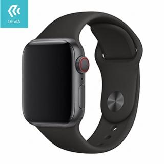 【DEVIA】Apple Watch 矽膠錶帶38/40/41mm共用款-黑色(此為加長版 加量不加價)