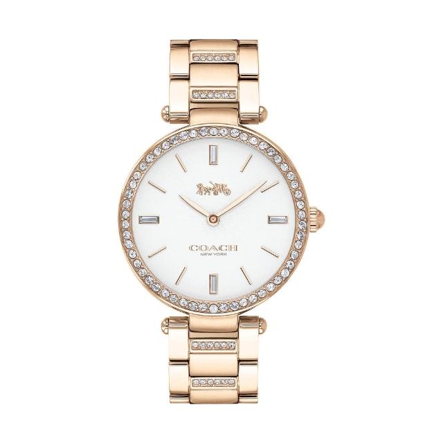 【COACH】COACH 美國頂尖精品珠寶造型時尚腕錶-玫瑰金-14503094
