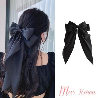 【MISS KOREA】蝴蝶結髮夾/韓國設計優雅氣質大蝴蝶結長飄帶造型髮夾(3色任選)