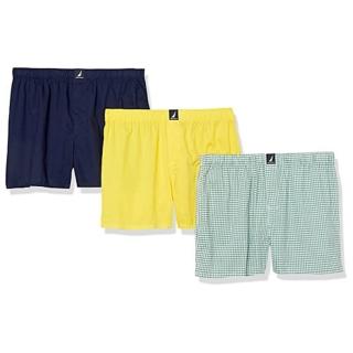 【NAUTICA】2023男時尚舒適寶藍黃綠色平口內著混搭3件組-網(預購)