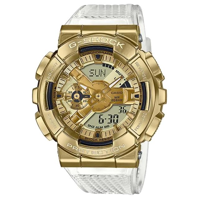 【CASIO 卡西歐】G-SHOCK奢華金色雙顯錶(GM-110SG-9A)