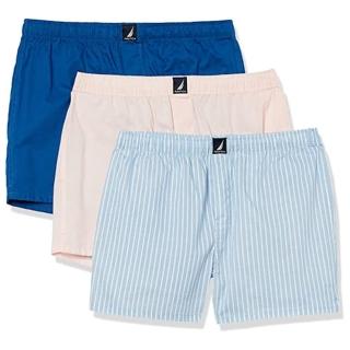 【NAUTICA】2023男時尚舒適雙藍粉色平口內著混搭3件組-網(預購)