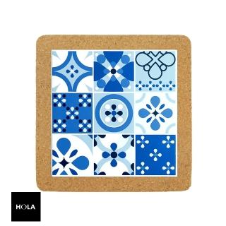 【HOLA】陶瓷軟木鍋墊-花磚粉/藍 混款