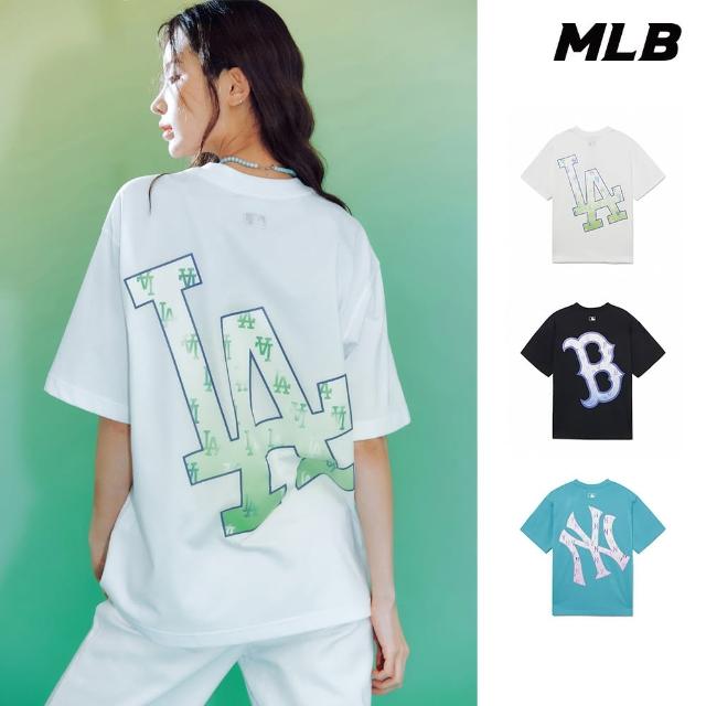【MLB】背後大Logo短袖T恤 MONOGRAM系列 道奇/紅襪/洋基隊(3ATSM0633-三色任選)