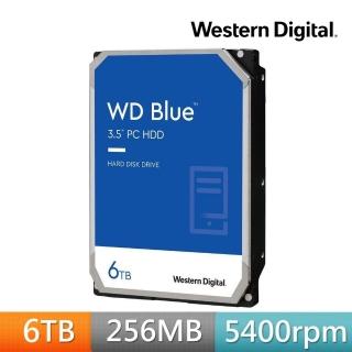 【WD 威騰】藍標 6TB 3.5吋 5400轉 256MB 桌上型內接硬碟(WD60EZAX)