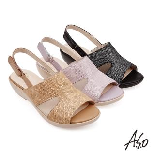 【A.S.O 阿瘦集團】A.S.O 機能休閒 挺麗氣墊舒適拼接真皮涼鞋(多款任選)